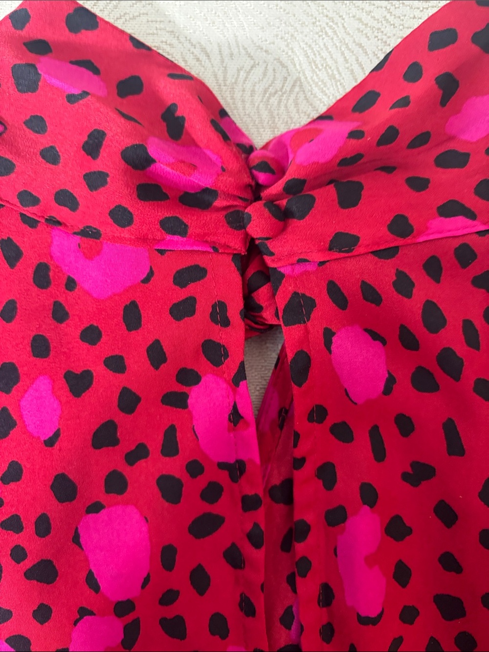 Nine West chic Pink and Red Animal Print Long Sleeve Blouse 0350 - Picture 9 of 10